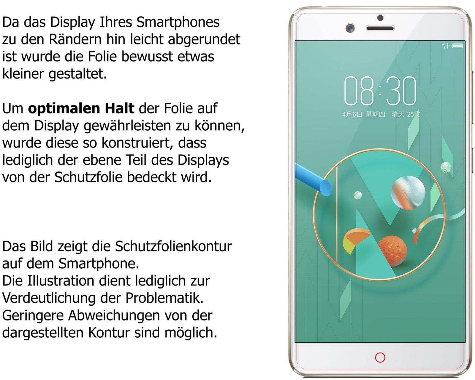 Dünne und klare Folie passend zugeschnitten für Nubia Z17 Mini