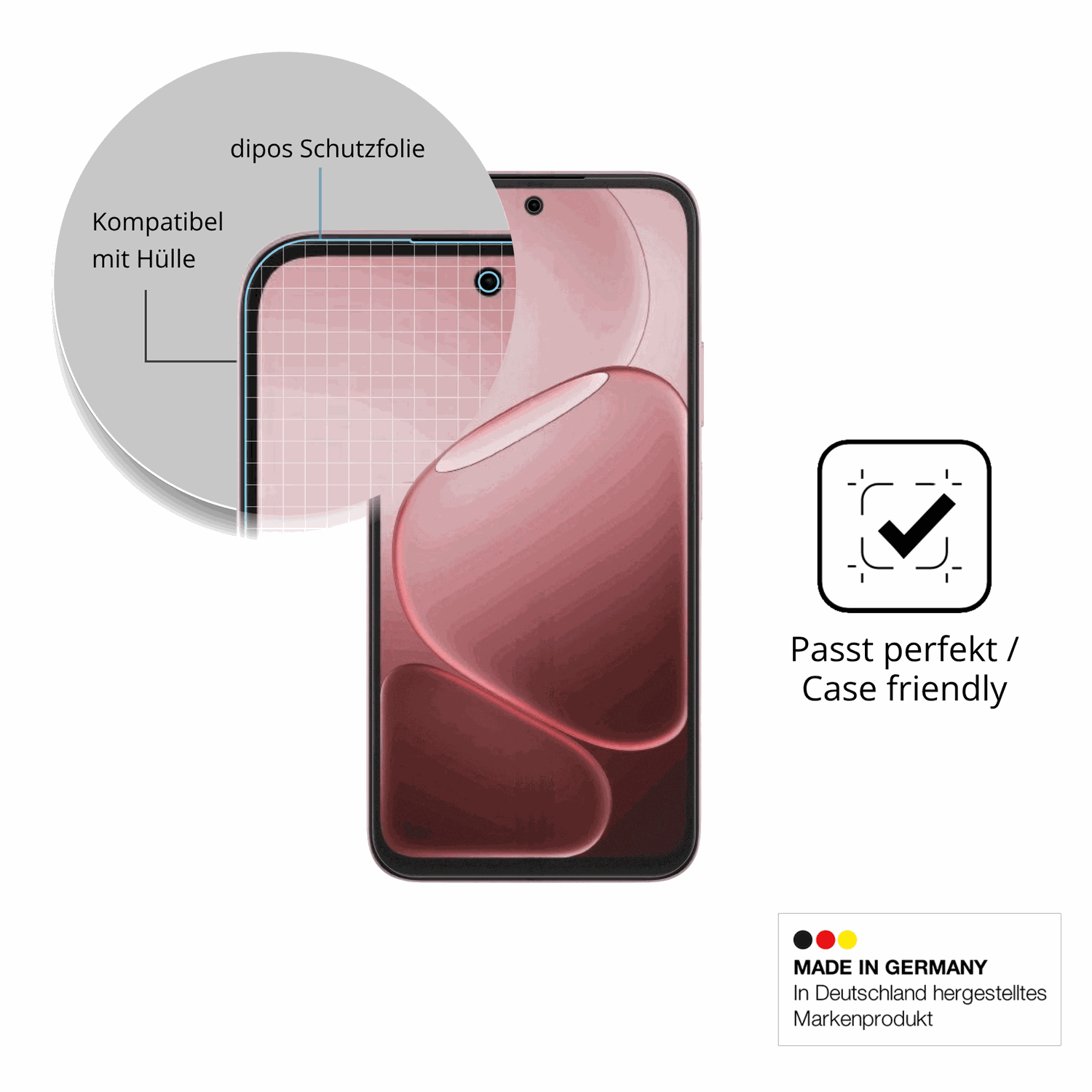 Schutzfolie mit optimaler Passform, zur Verwendung mit H�llen geeignet