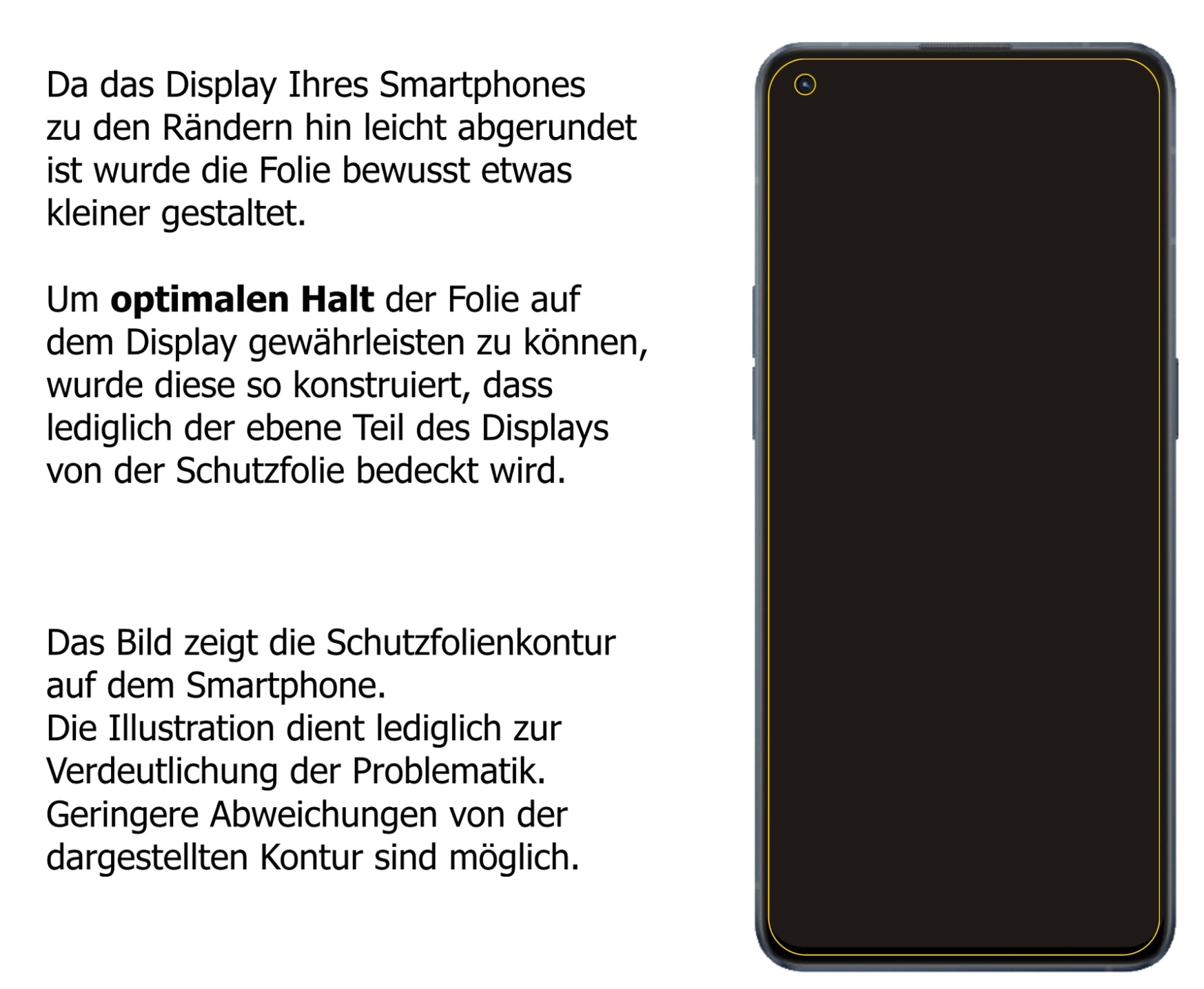 Schutzfolie mit optimaler Passform, zur Verwendung mit Hüllen geeignet