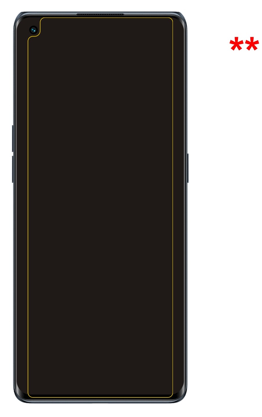 Privatsphäre-Schutz durch Sichtschutz-Folie passend zugeschnitten für Oppo Reno6 Pro Plus