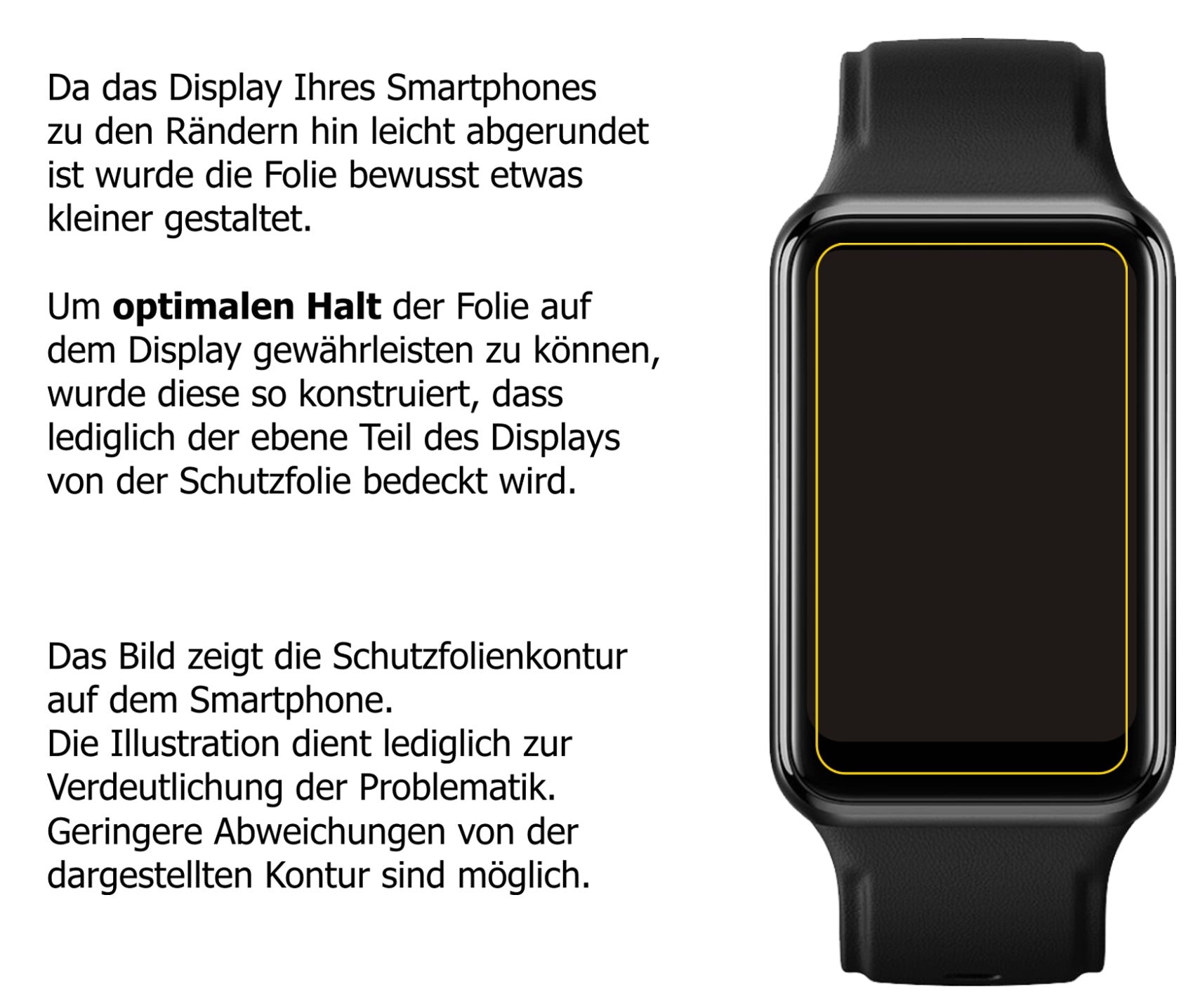 Schutzfolie mit optimaler Passform, zur Verwendung mit Hüllen geeignet