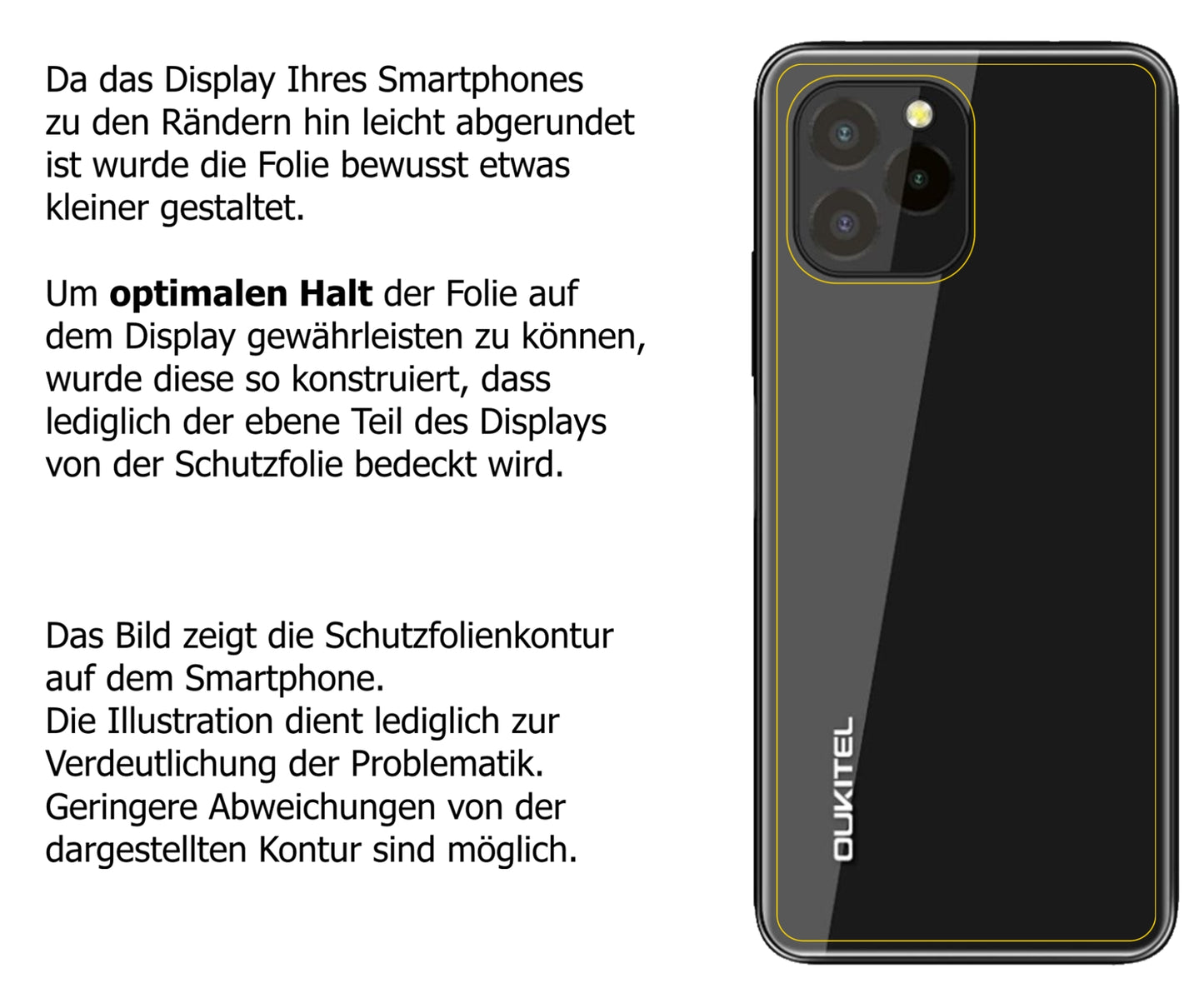 Schutzfolie mit optimaler Passform, zur Verwendung mit Hüllen geeignet