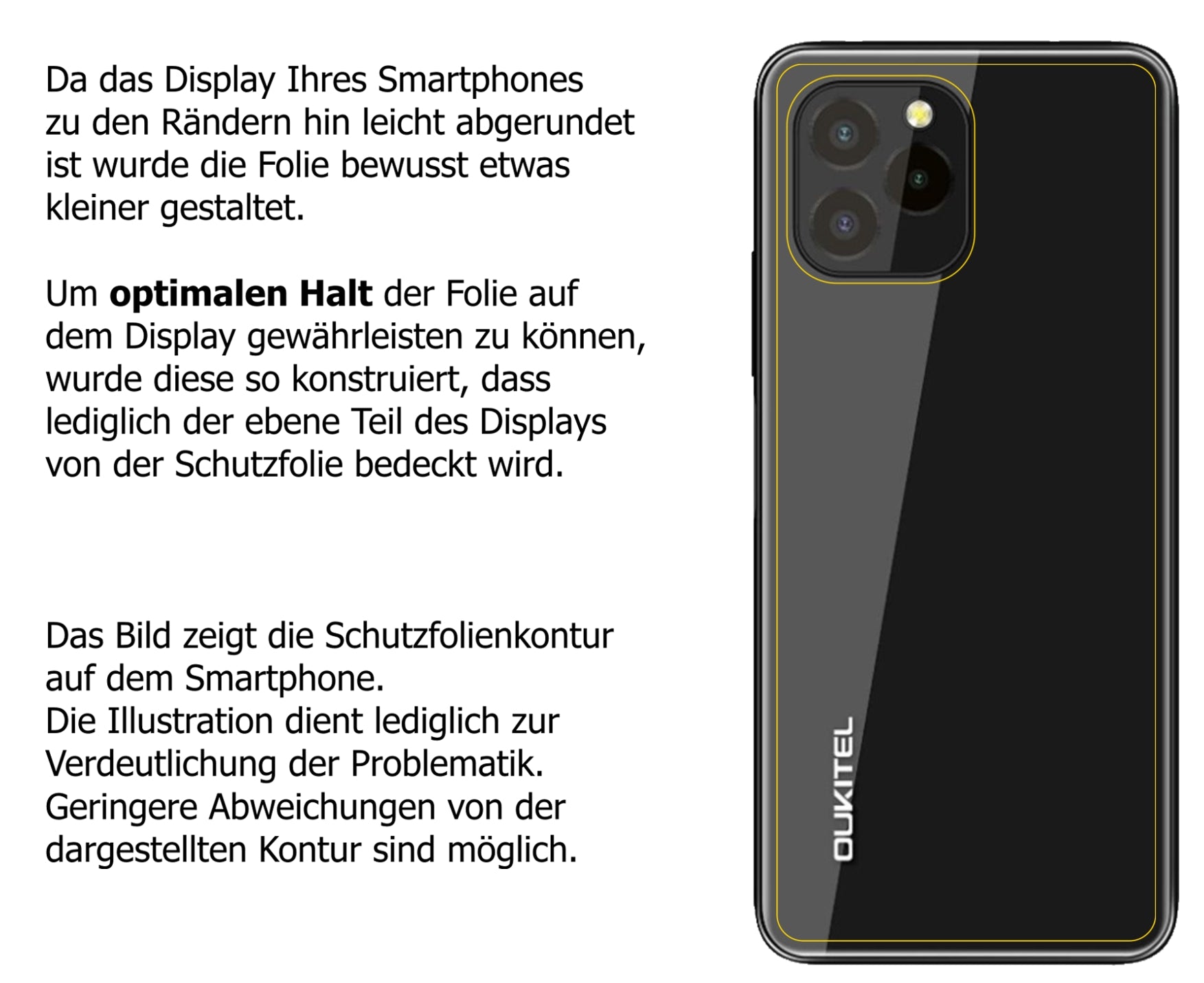 Schutzfolie mit optimaler Passform, zur Verwendung mit Hüllen geeignet