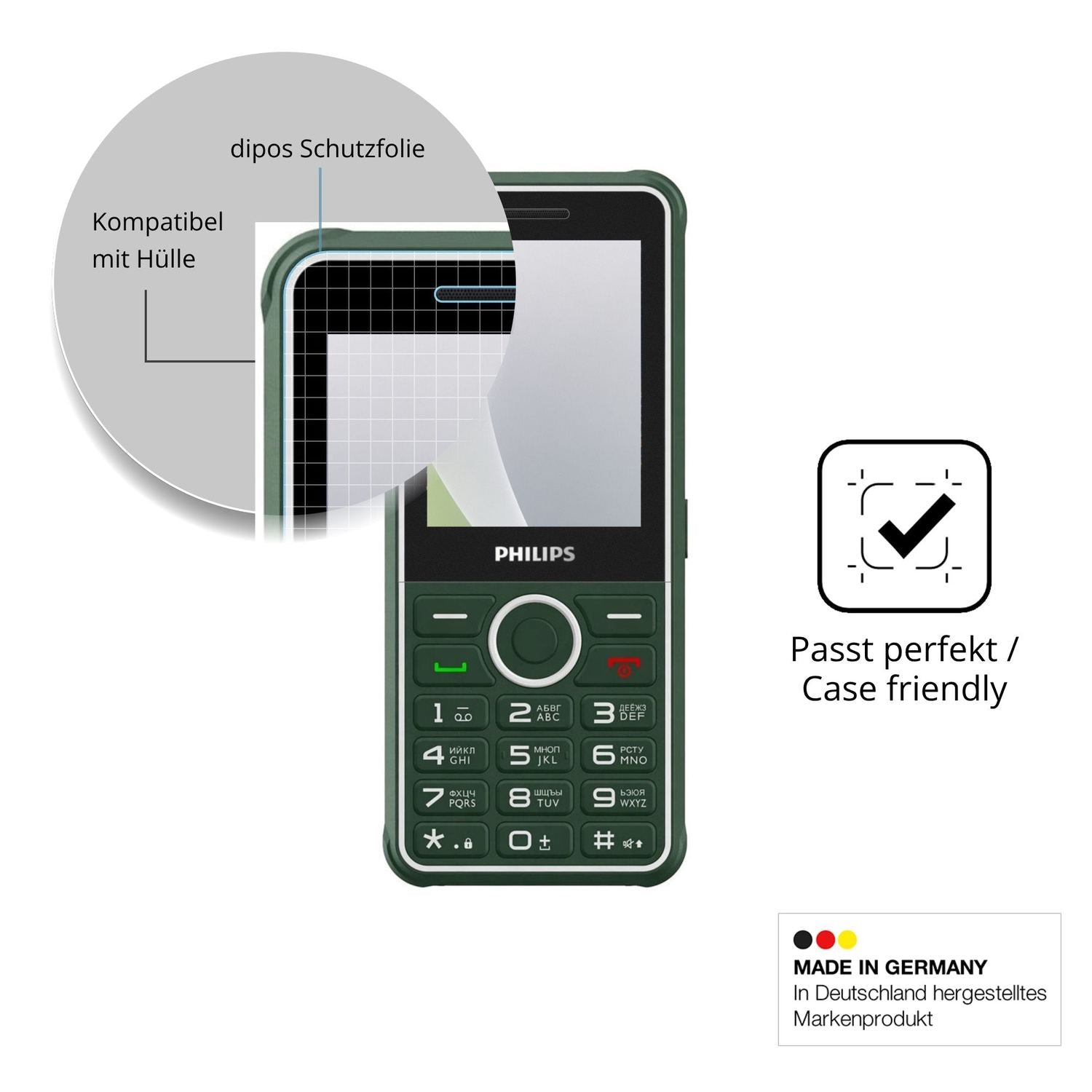 Schutzfolie mit optimaler Passform, zur Verwendung mit Hüllen geeignet
