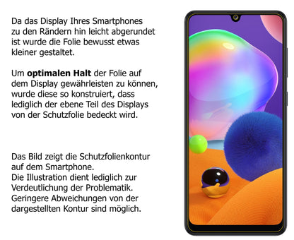 dipos Displayschutz für Samsung Galaxy A31, mattierte Oberfläche, robuste Festigkeit und perfekte Passform