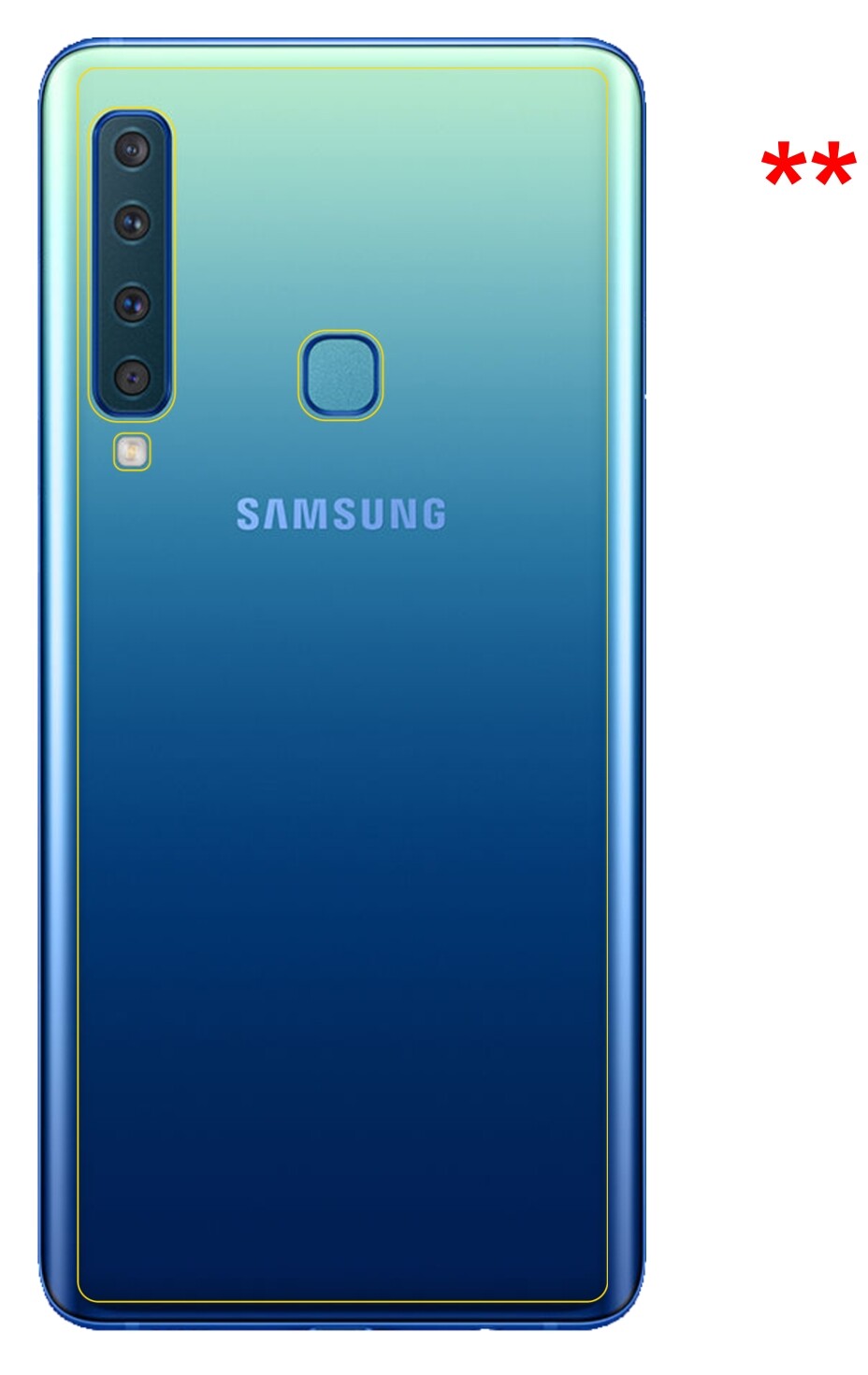 Dünne und klare Folie passend zugeschnitten für Samsung Galaxy A9 (2018) Rückseite