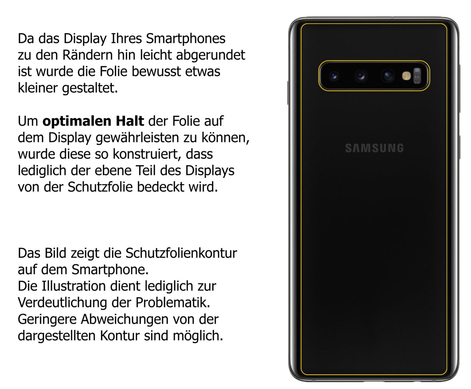 Schutzfolie mit optimaler Passform, zur Verwendung mit Hüllen geeignet