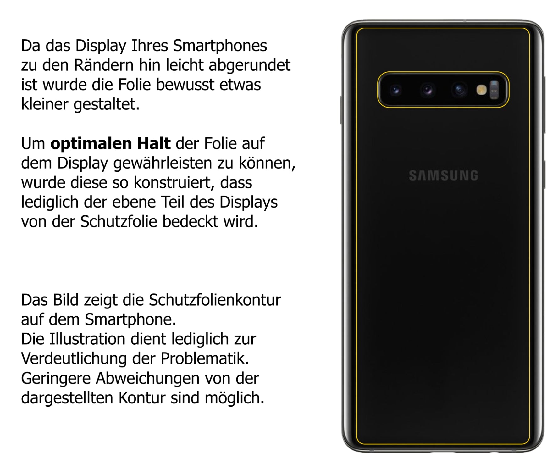 Schutzfolie mit optimaler Passform, zur Verwendung mit Hüllen geeignet