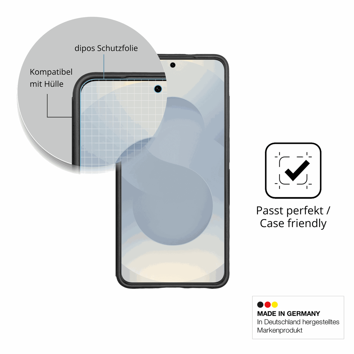 Schutzfolie mit optimaler Passform, zur Verwendung mit H�llen geeignet
