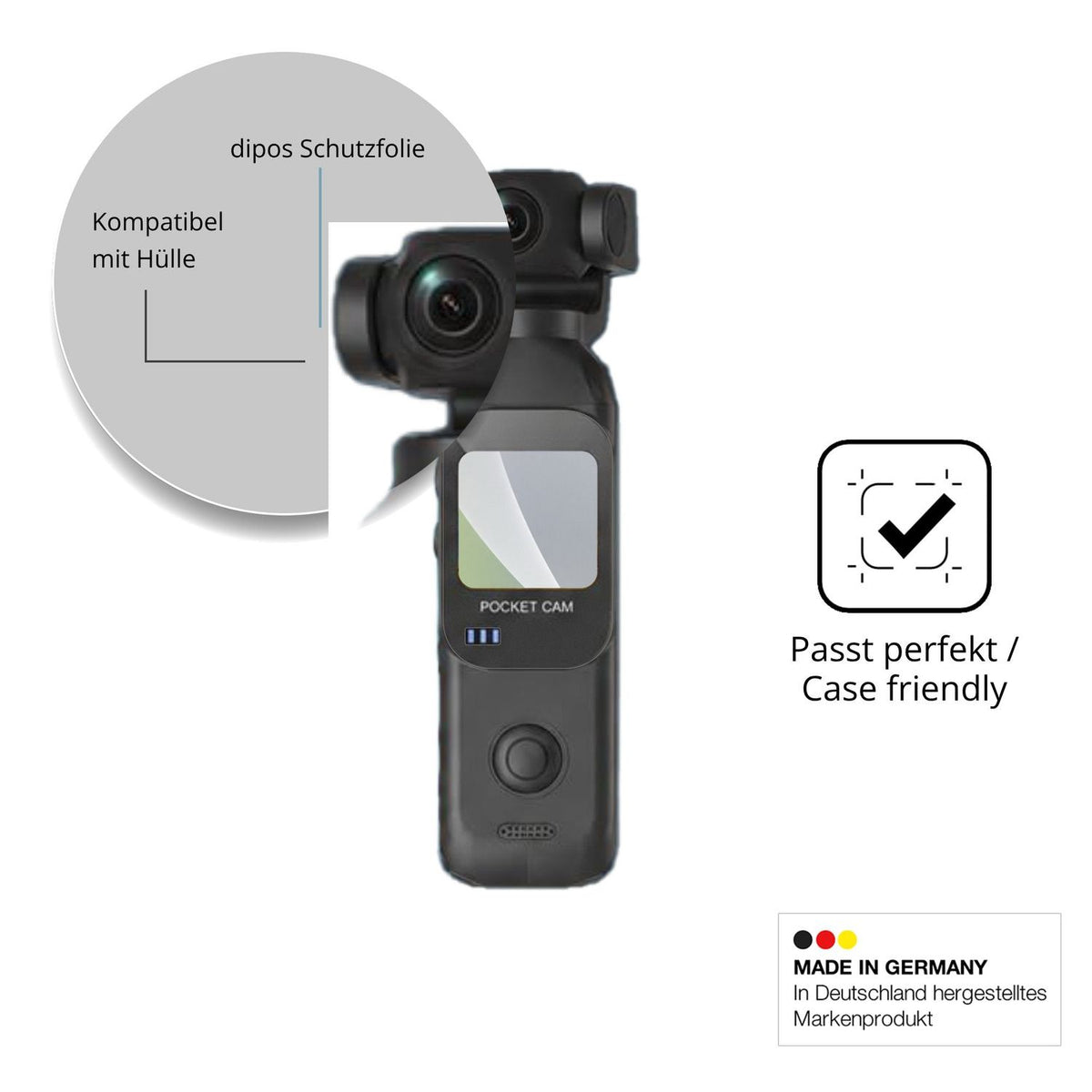 Schutzfolie mit optimaler Passform, zur Verwendung mit Hüllen geeignet