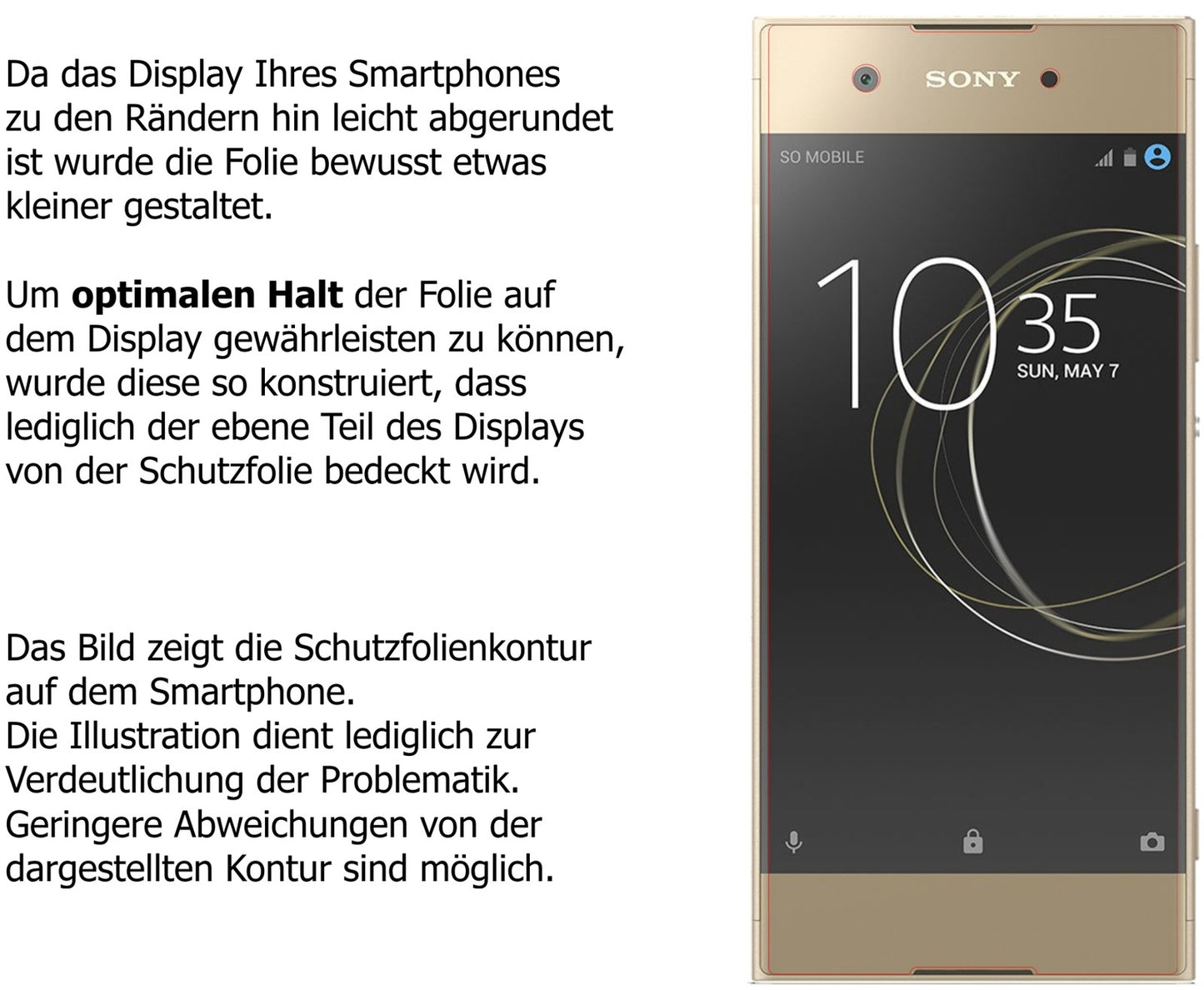 Schutzfolie mit optimaler Passform, zur Verwendung mit Hüllen geeignet