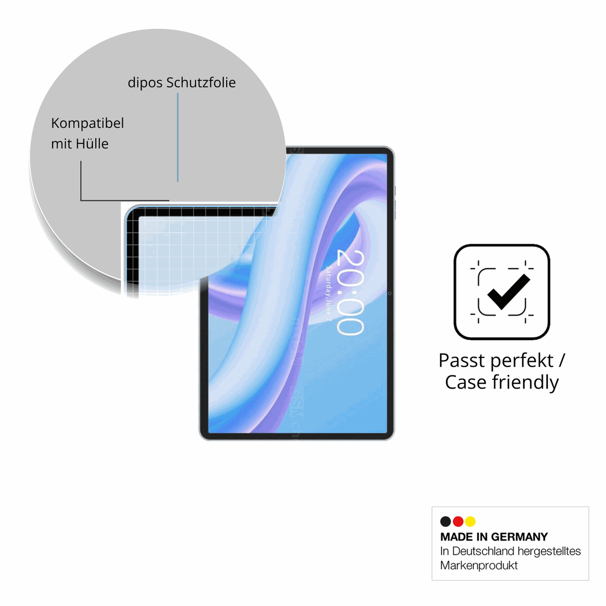 Schutzfolie mit optimaler Passform, zur Verwendung mit H�llen geeignet