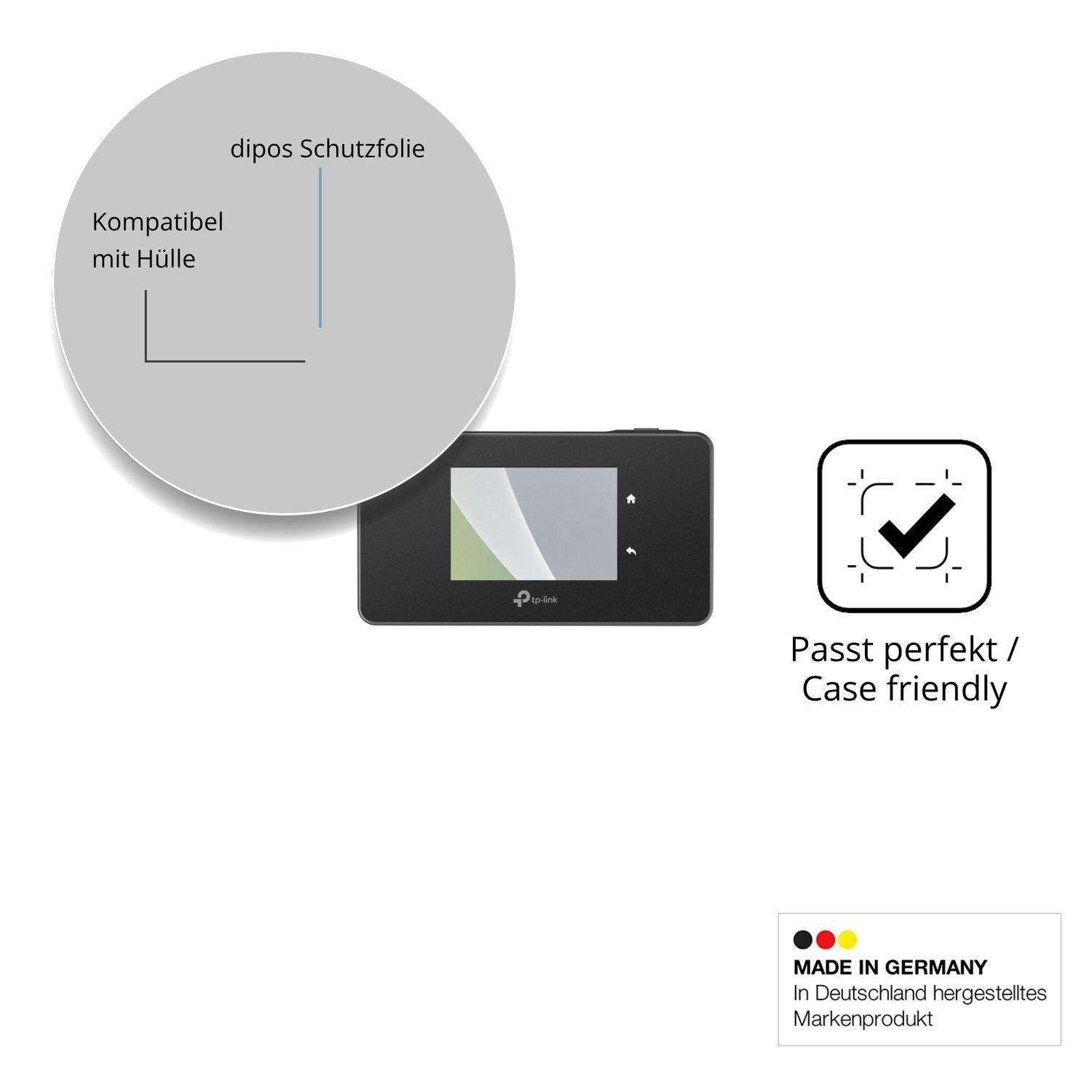 Schutzfolie mit optimaler Passform, zur Verwendung mit Hüllen geeignet