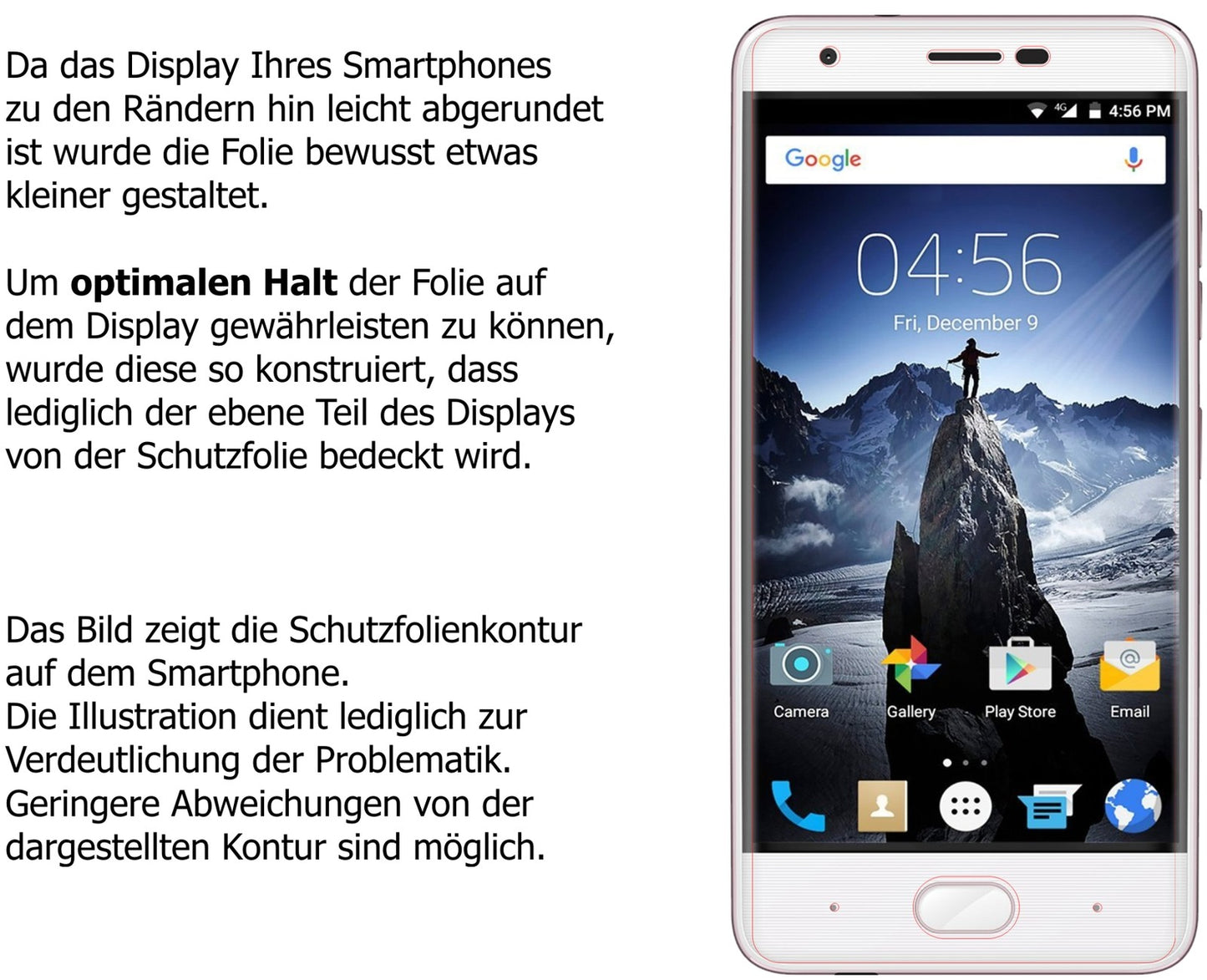 Schutzfolie mit optimaler Passform, zur Verwendung mit Hüllen geeignet