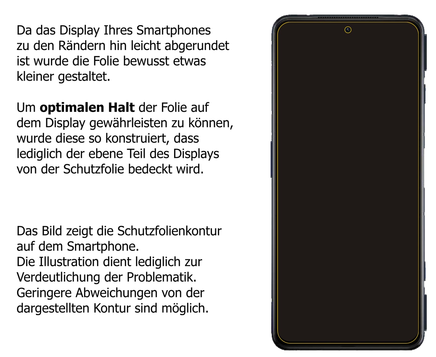 Schutzfolie mit optimaler Passform, zur Verwendung mit Hüllen geeignet