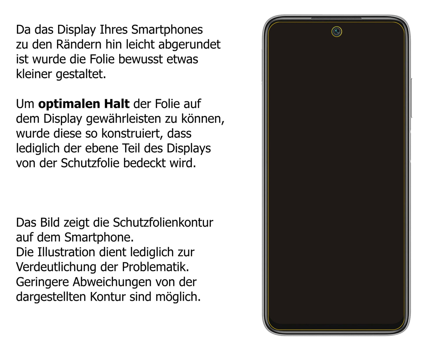 Schutzfolie mit optimaler Passform, zur Verwendung mit Hüllen geeignet