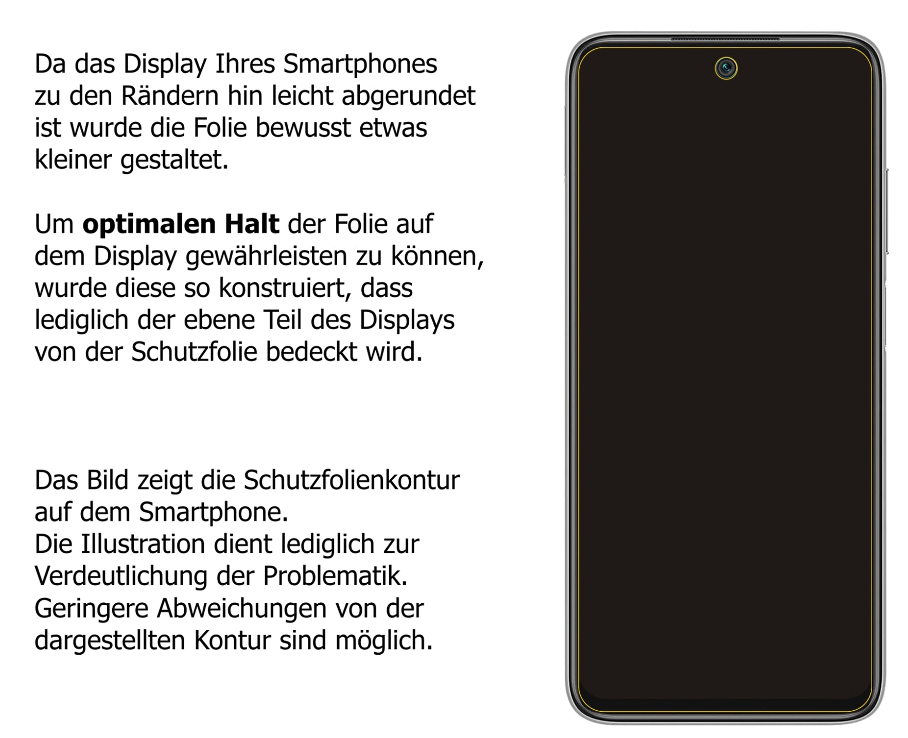 Schutzfolie mit optimaler Passform, zur Verwendung mit Hüllen geeignet
