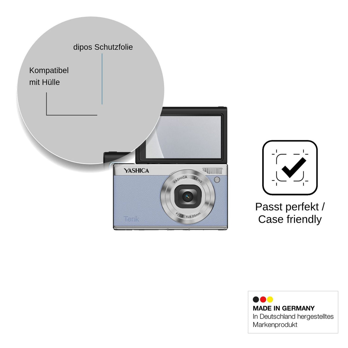 4x Schutzfolie matt für Yashica Tank Compact Display-Schutzfolie