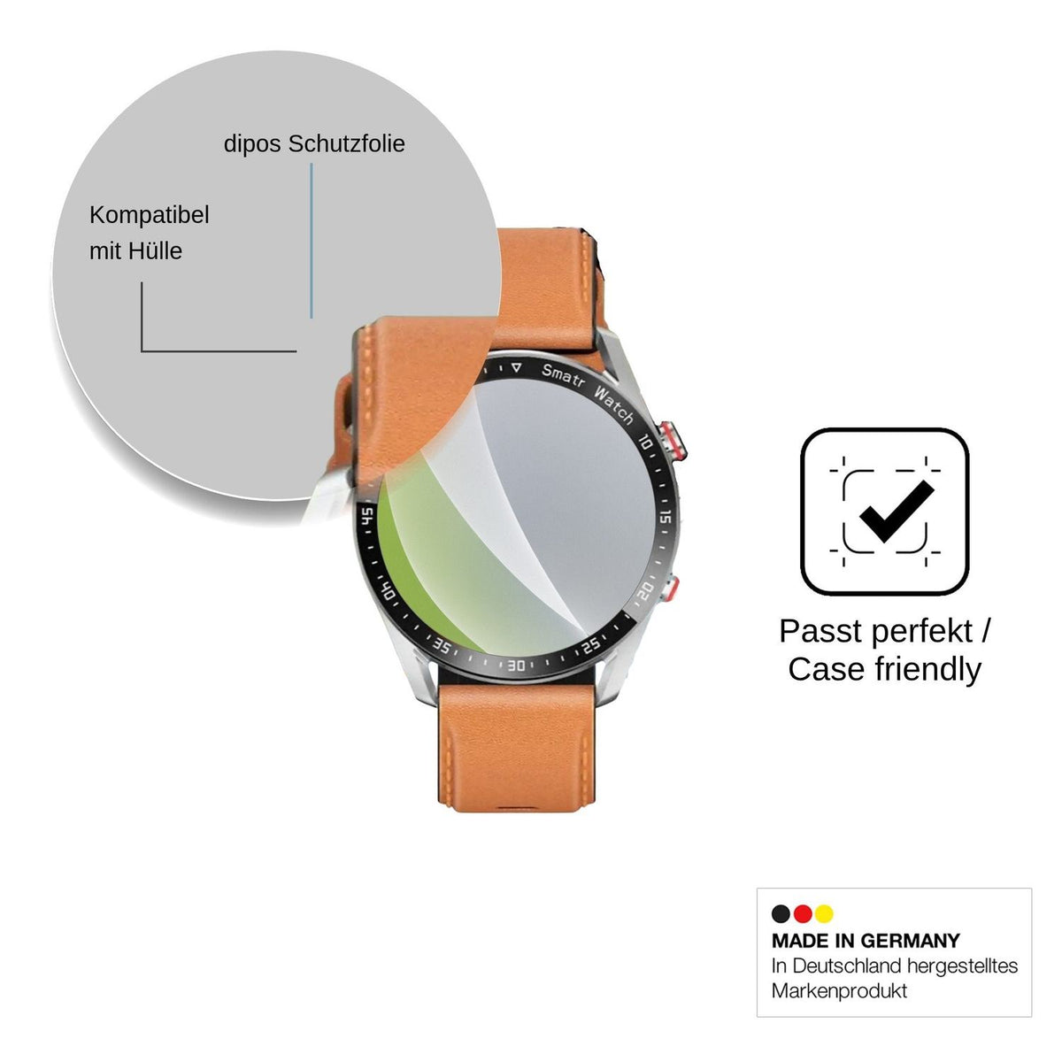 6x Schutzfolie matt für YEMASTER Smartwatch 1.28 Display-Schutzfolie