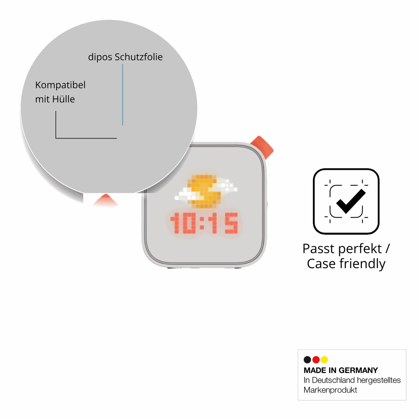 Schutzfolie mit optimaler Passform, zur Verwendung mit Hüllen geeignet