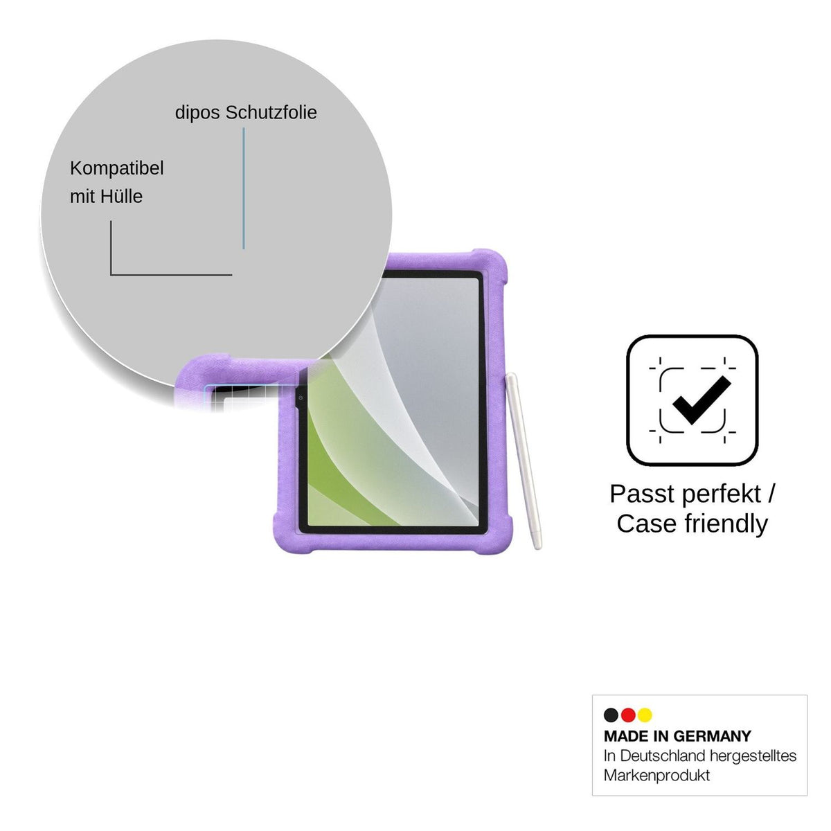 2x Schutzfolie matt für ZONKO Kinder Tablet 10 Display-Schutzfolie