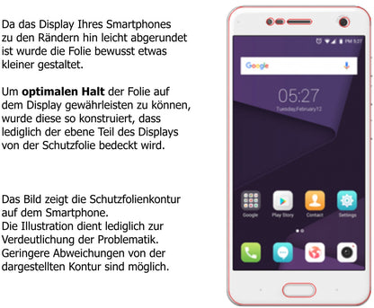 Schutzfolie mit optimaler Passform, zur Verwendung mit Hüllen geeignet