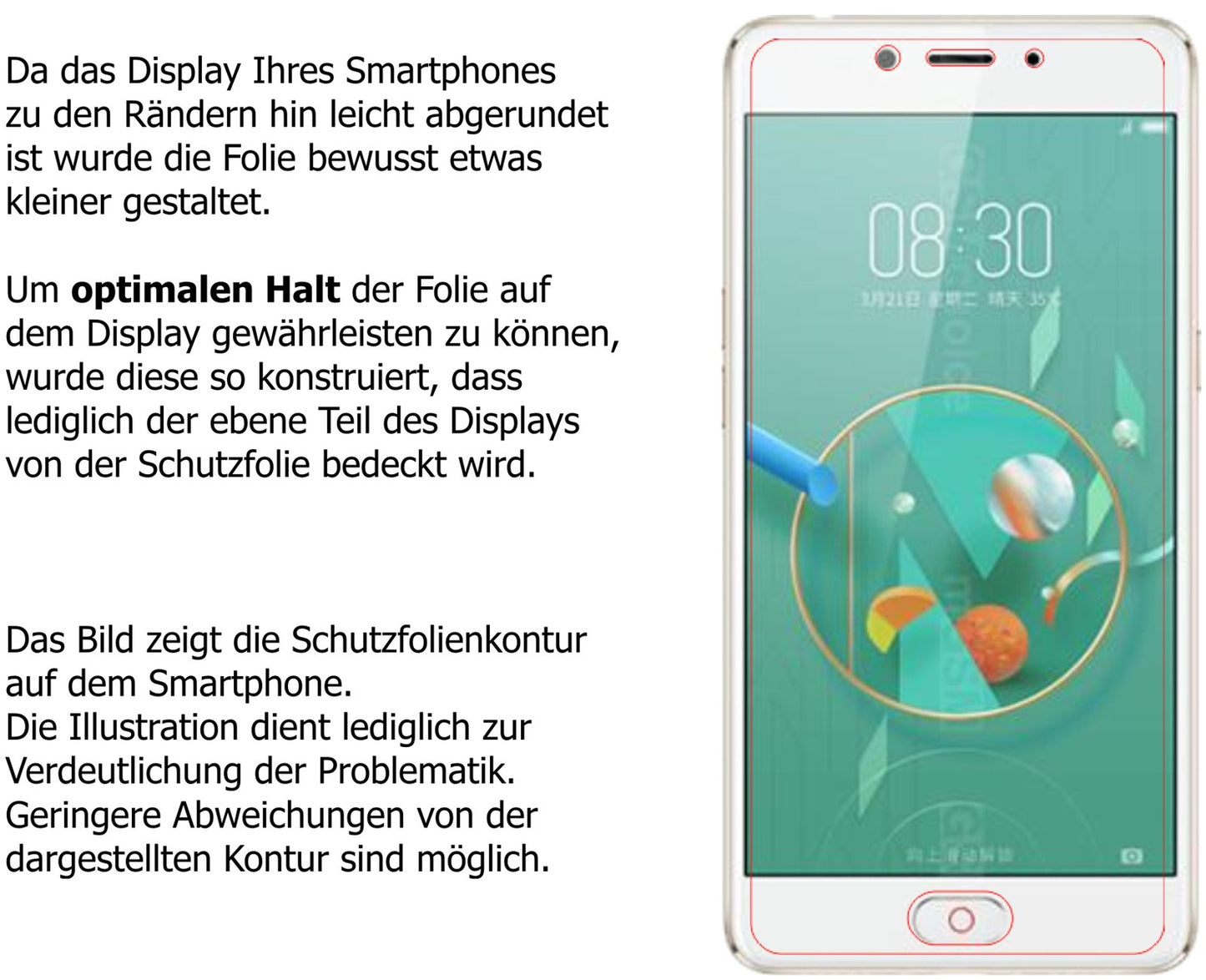 Dünne und klare Folie passend zugeschnitten für ZTE Nubia N2