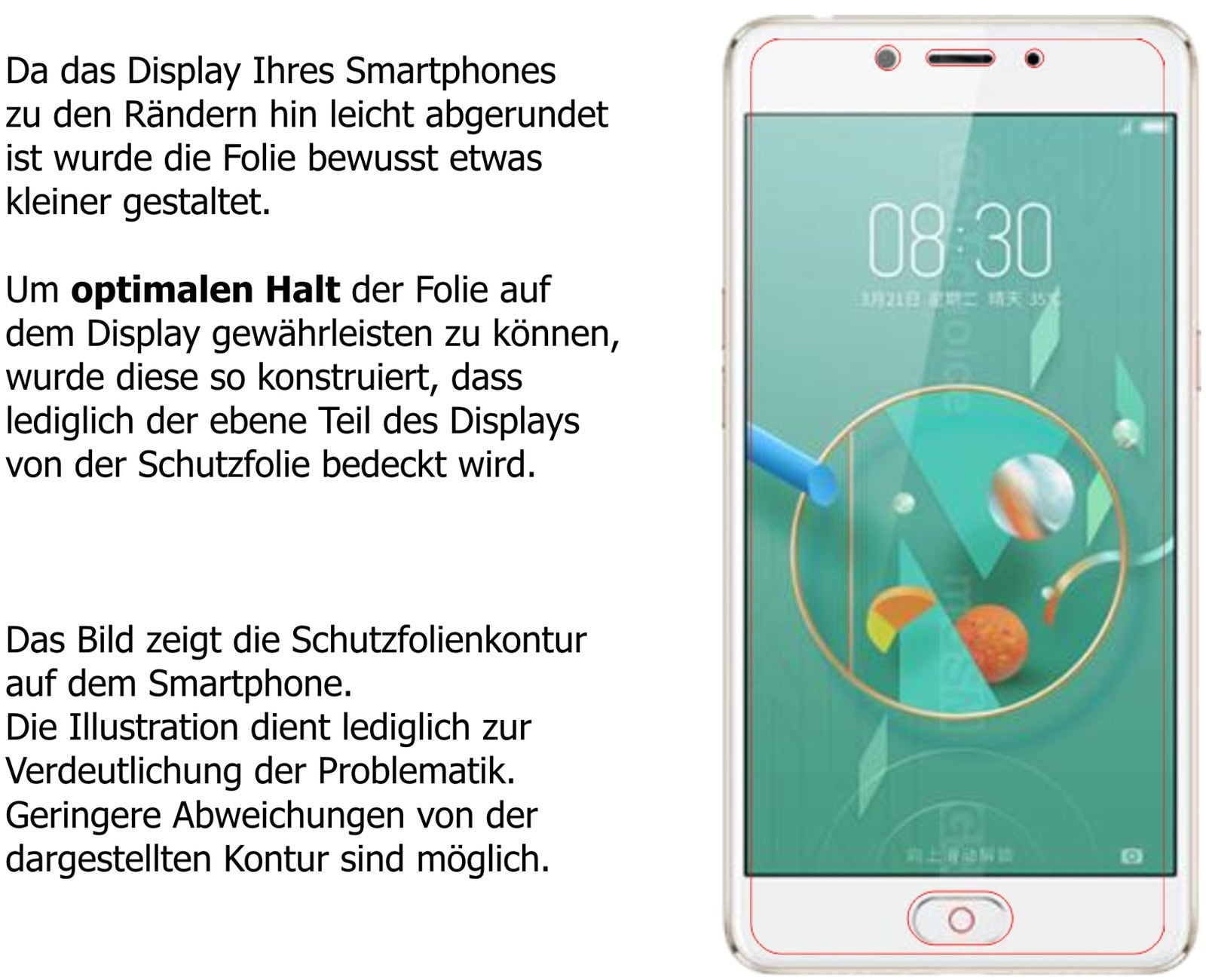 Dünne und klare Folie passend zugeschnitten für ZTE Nubia N2