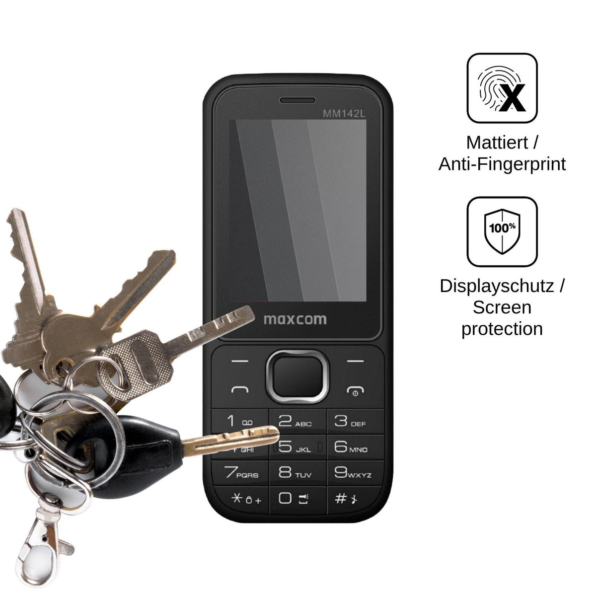 Blickschutzfolie für MaxCom MM142L matt Schutzfolie Privacy