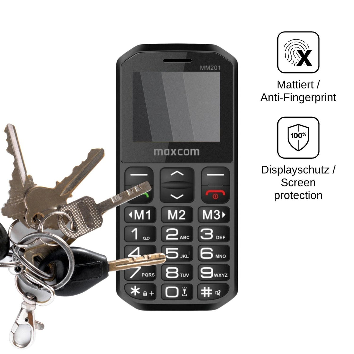 Blickschutzfolie für MaxCom MM201 matt Schutzfolie Privacy