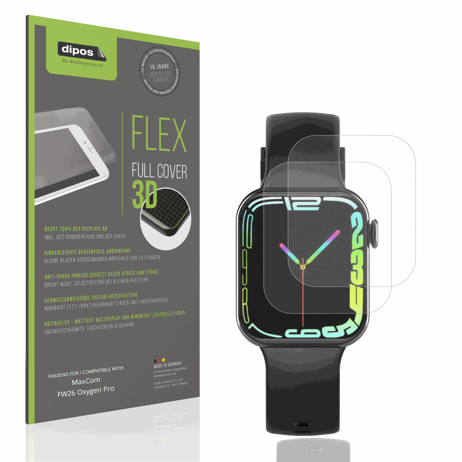Matte Displayschutzfolie von dipos passend für MaxCom FW26 Oxygen Pro, 100% Displayabdeckung und blasenfreie Montage