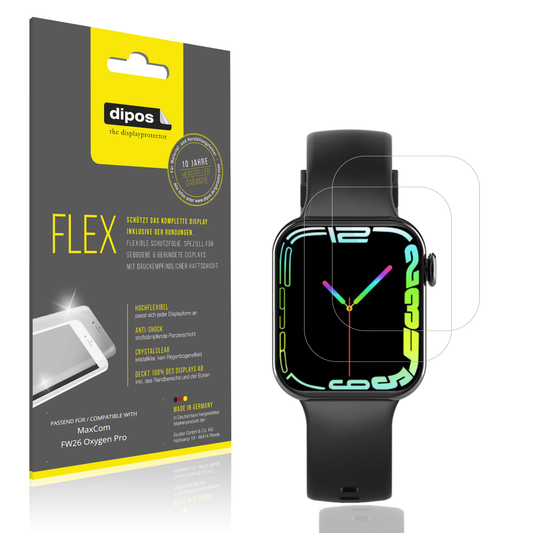 Klare Displayschutzfolie von dipos passend für MaxCom FW26 Oxygen Pro, 100% Displayabdeckung und blasenfreie Montage