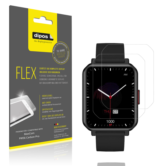 Klare Displayschutzfolie von dipos passend für MaxCom FW56 Carbon Pro, 100% Displayabdeckung und blasenfreie Montage