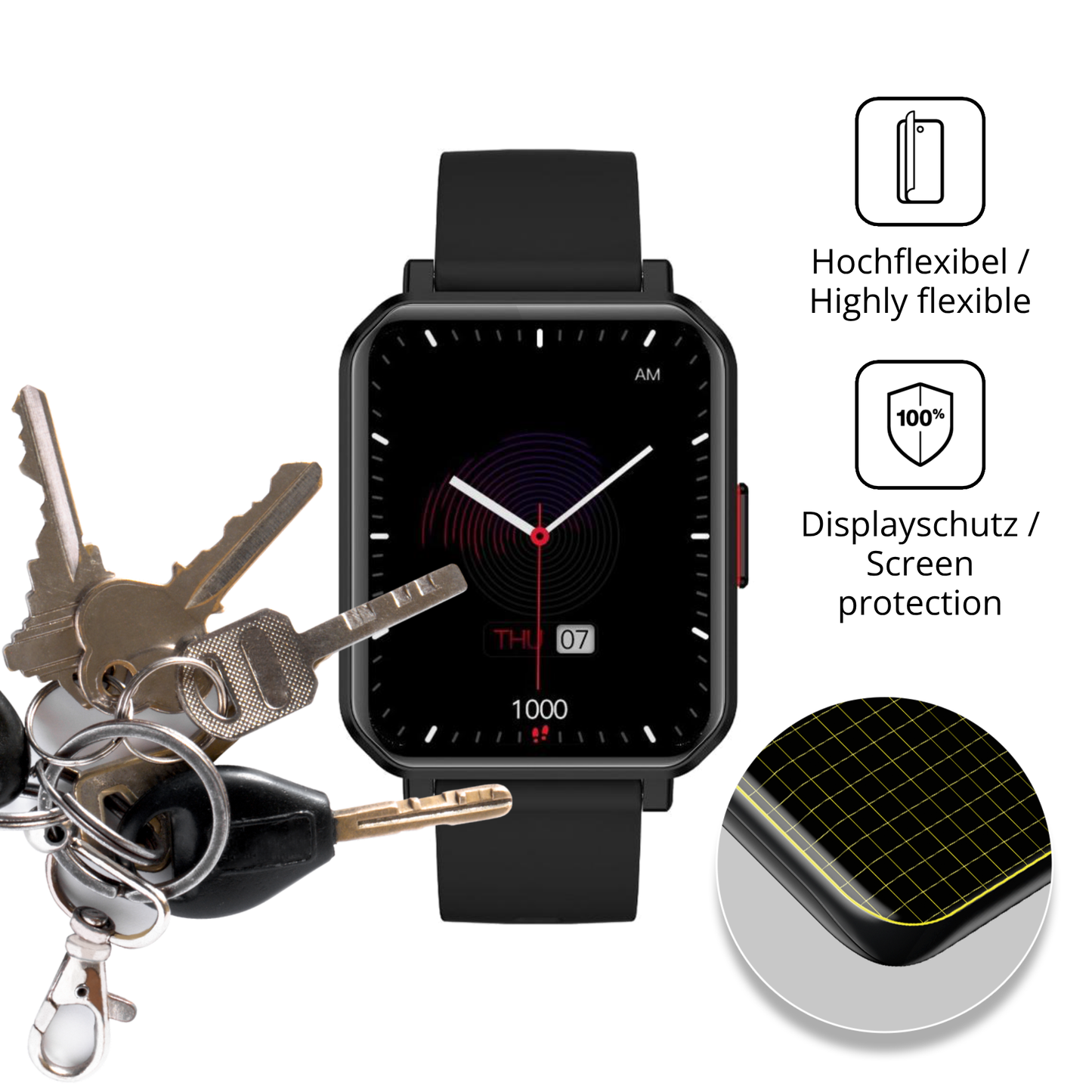 dipos Displayschutz für MaxCom FW56 Carbon Pro, transparente Oberfläche, geringe Dicke und perfekte Passform