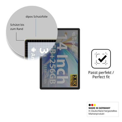 Schutz gegen Kratzer auf dem MAXLEGEN Tablet 14 Zoll Glas durch Schlüssel oder Ähnliches