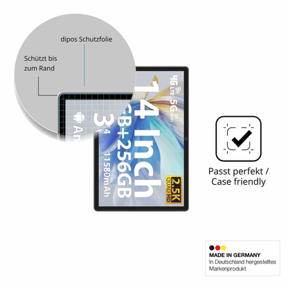 Schutzglasfolie mit optimaler Passform, zur Verwendung mit Hüllen geeignet