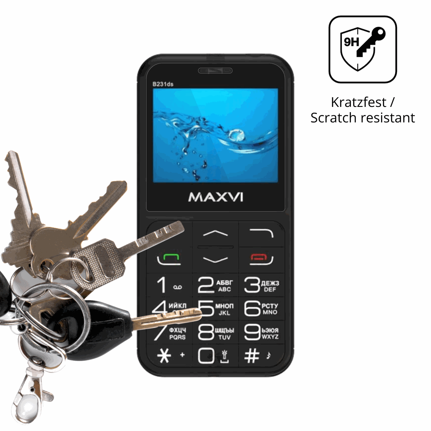 dipos Displayschutz für Maxvi B231ds, transparente Oberfläche, perfekte Passform auch für die Rundungen