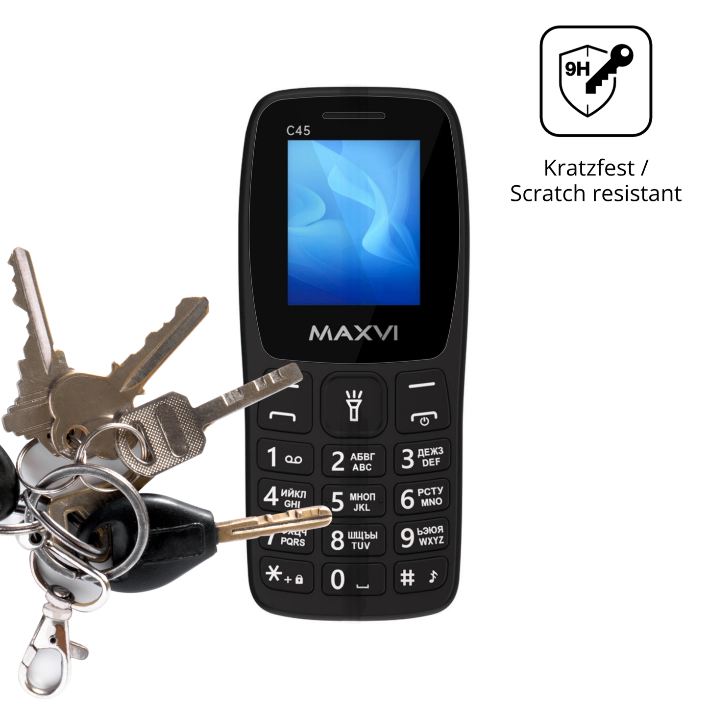 dipos Displayschutz für Maxvi C45, transparente Oberfläche, perfekte Passform auch für die Rundungen
