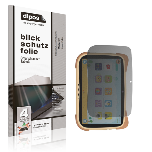 Blickschutzfolie von dipos passend für Mediacom Smart Kid 8, präziser Zuschnitt und blasenfrei montiert