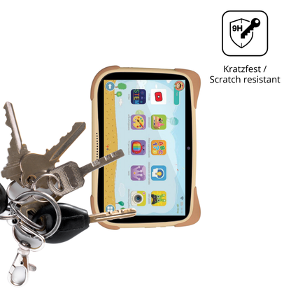 dipos Displayschutz für Mediacom Smart Kid 8, transparente Oberfläche, perfekte Passform auch für die Rundungen