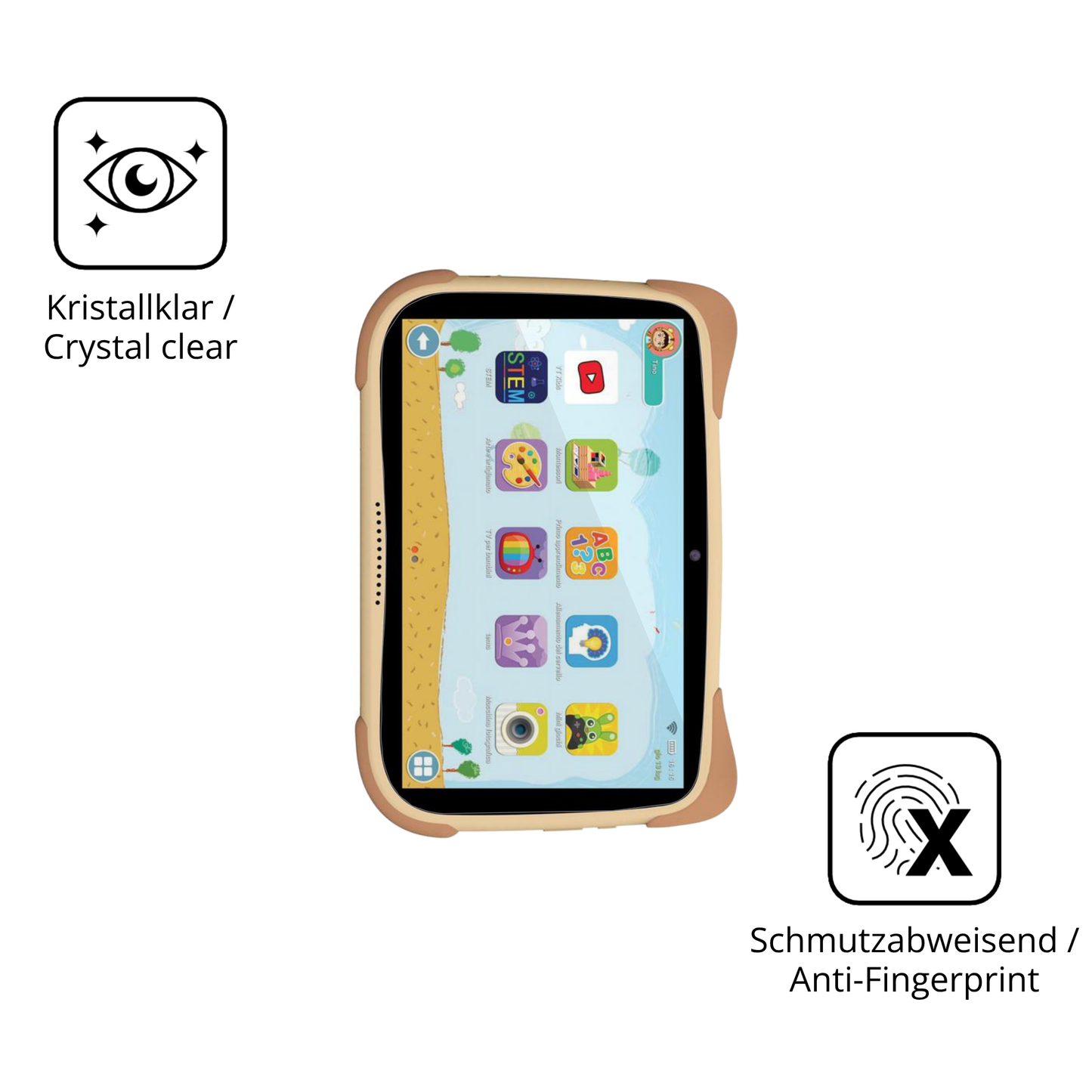 Flexible TPU-Folie passend zugeschnitten für Mediacom Smart Kid 8, vollständige Abdeckung