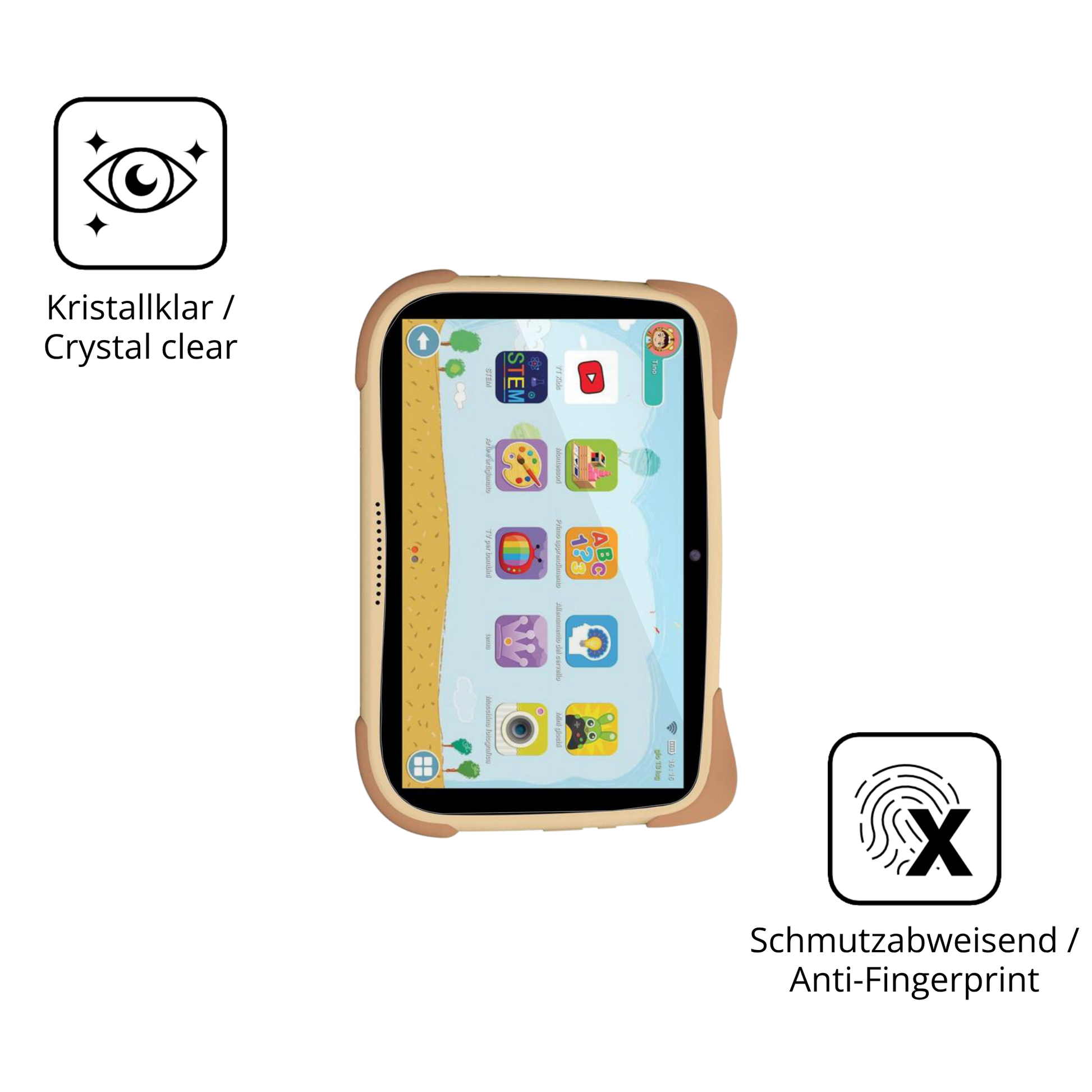 Flexible TPU-Folie passend zugeschnitten für Mediacom Smart Kid 8, vollständige Abdeckung
