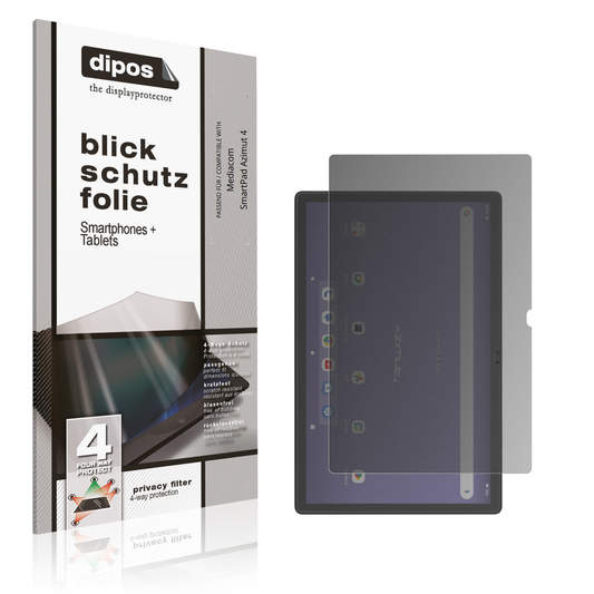 Blickschutzfolie von dipos passend für Mediacom SmartPad Azimut 4, präziser Zuschnitt und blasenfrei montiert
