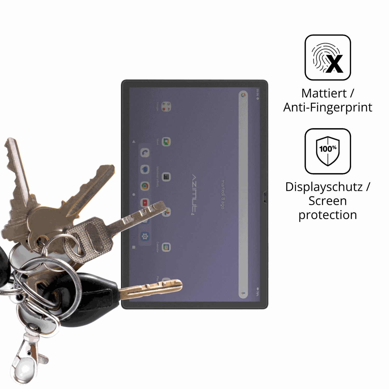 dipos Displayschutz für Mediacom SmartPad Azimut 4, mattierte Oberfläche, Blickschutzfilter und perfekter Passform