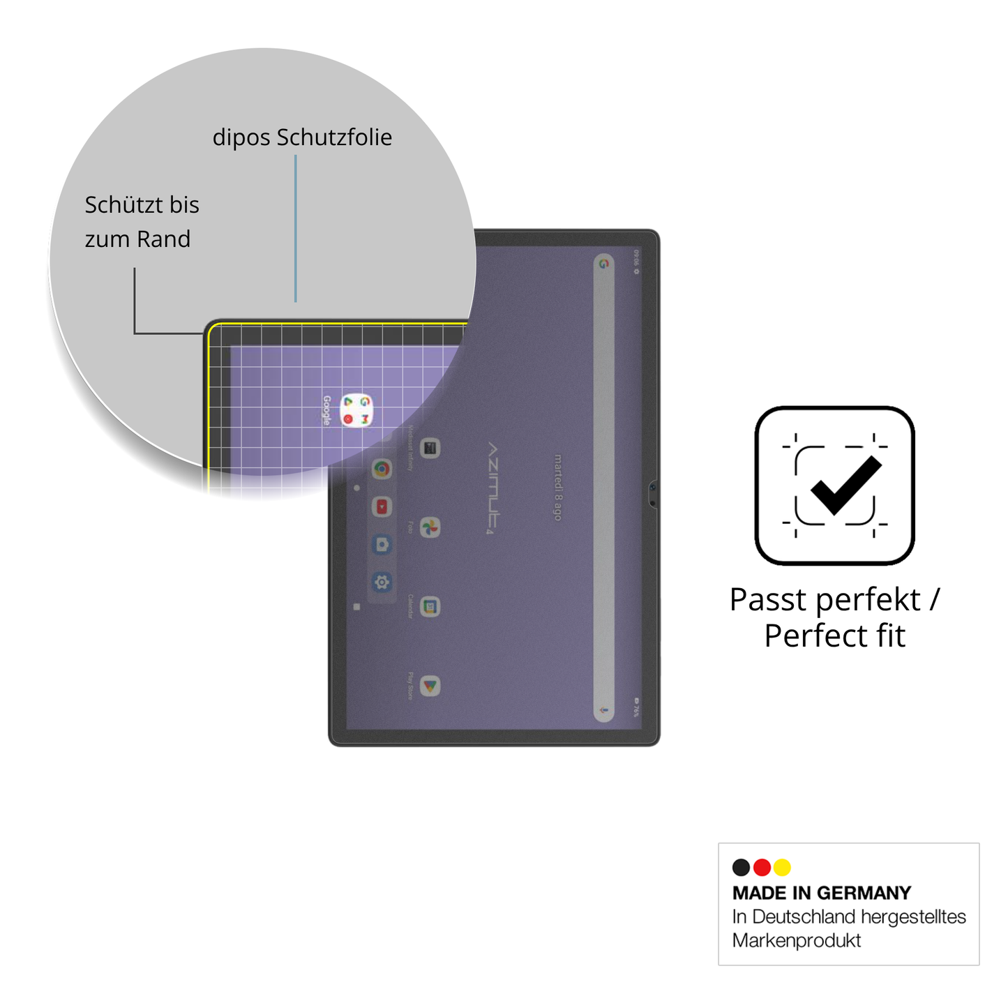 Schutz gegen Kratzer auf dem Mediacom SmartPad Azimut 4 Glas durch Schlüssel oder Ähnliches