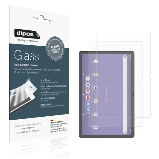 Matte Displayschutzfolie von dipos passend für Mediacom SmartPad Azimut 4, 9H kratzfest und blasenfrei montiert