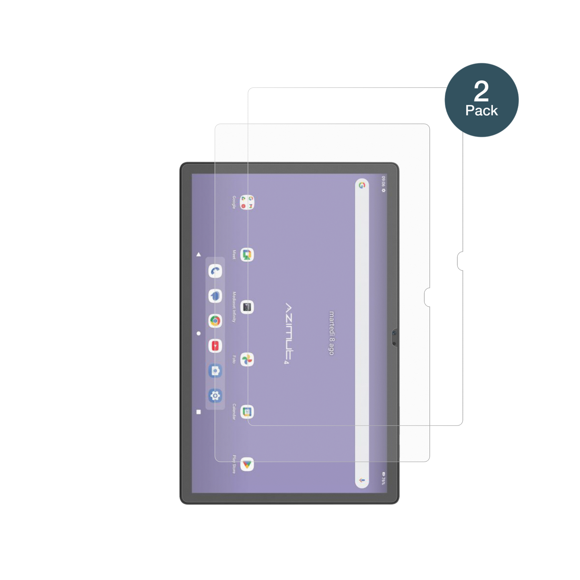 MediacomSmartPad Azimut 4 mit aufgebrachter dipos Panzerfolie, die lästige Fingerabdrücke minimiert