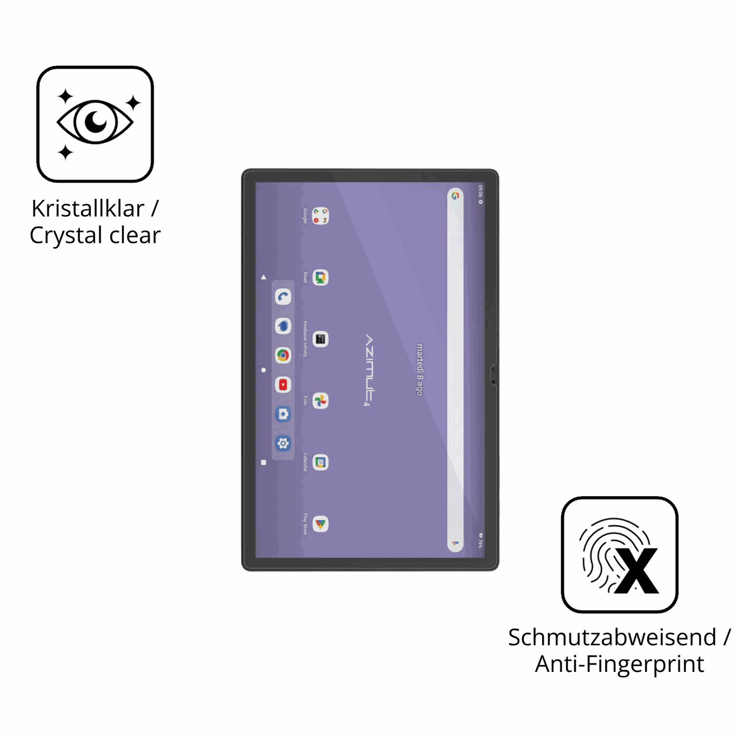 Flexible TPU-Folie passend zugeschnitten für Mediacom SmartPad Azimut 4, vollständige Abdeckung