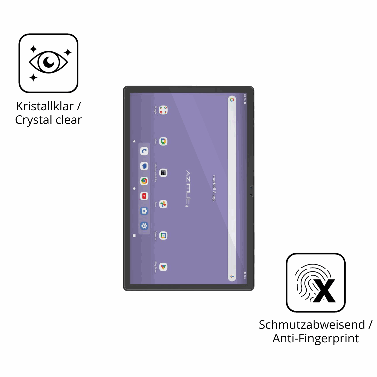 Flexible TPU-Folie passend zugeschnitten für Mediacom SmartPad Azimut 4, vollständige Abdeckung