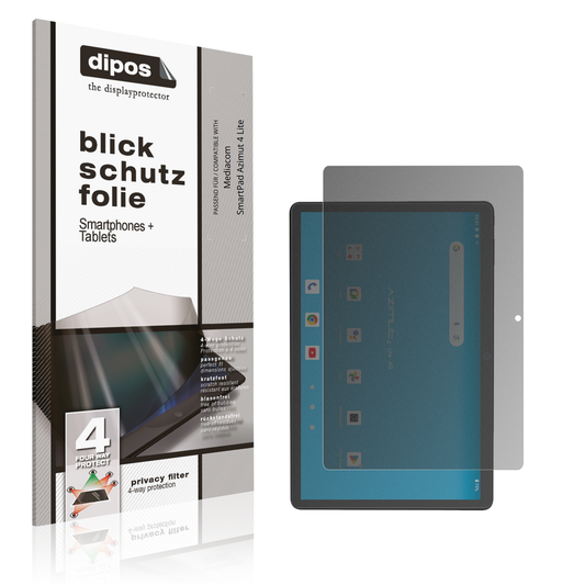 Blickschutzfolie von dipos passend für Mediacom SmartPad Azimut 4 Lite, präziser Zuschnitt und blasenfrei montiert
